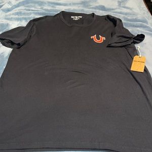 True Religion Black Tee with Red Logo